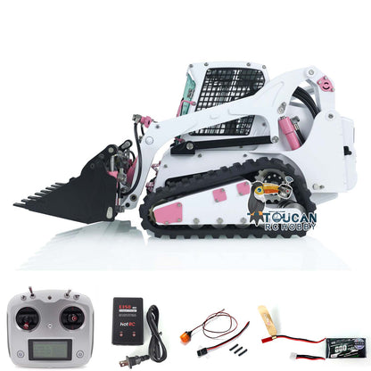 LESU AOUE LT5 1/14 Metal RC Skid-Steer Loader Hydraulic Construction Truck Sound Light FlySky i6S Radio Controller for Model Enthusiast