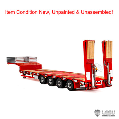 LESU Metal 1/14 RC Trailer A0054 Hydraulic Lifting Tailboard 4 Axles Steering Available for DIY RC Tractor Truck Lorry Car Model