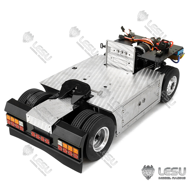 BEST SELLING In Stock LESU Remote Control Model Metal 4*4 Chassis for 1/14 RC TAMIYE Tractor Truck With 27T Motor ESC Servo Lights