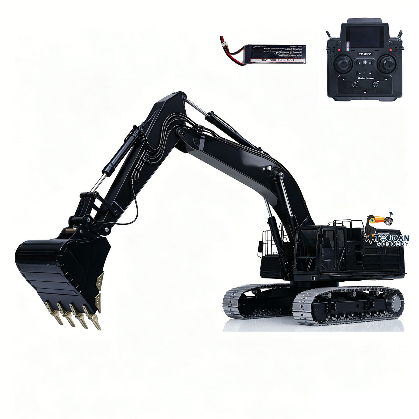 TOUCAN RC HOBBY LESU C374F 1/14 Metal RC Hydraulic Excavator B0001 RTR Brushless Motor 6CH Brass Valve Quick Release Coupler Smoke LCD Screen Sound Light System PL18EV Lite Controller