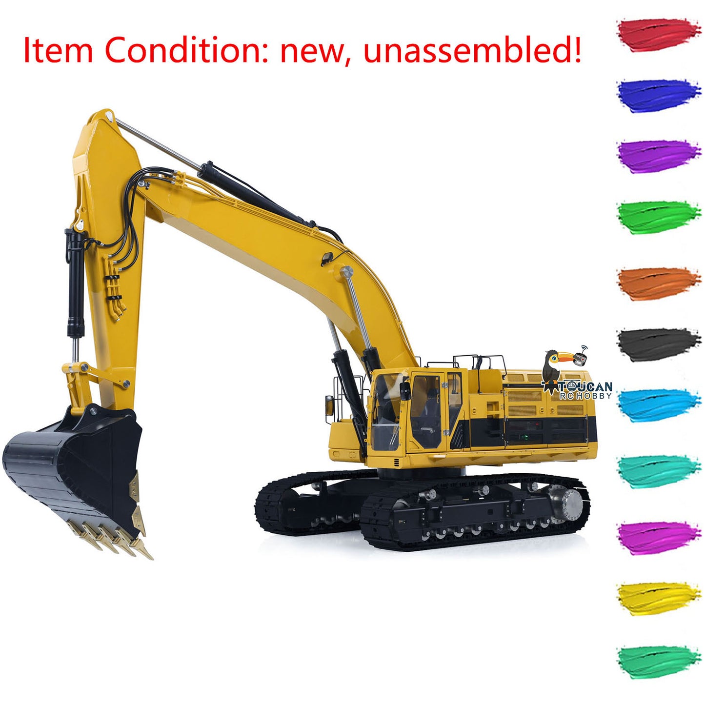 LESU C374F 1/14 Metal RC Hydraulic Excavator B0001 RTR/PNP/KIT Remote Control Digger B0001 with Hobbywing Brushless ESC 6CH Brass Valve Light System