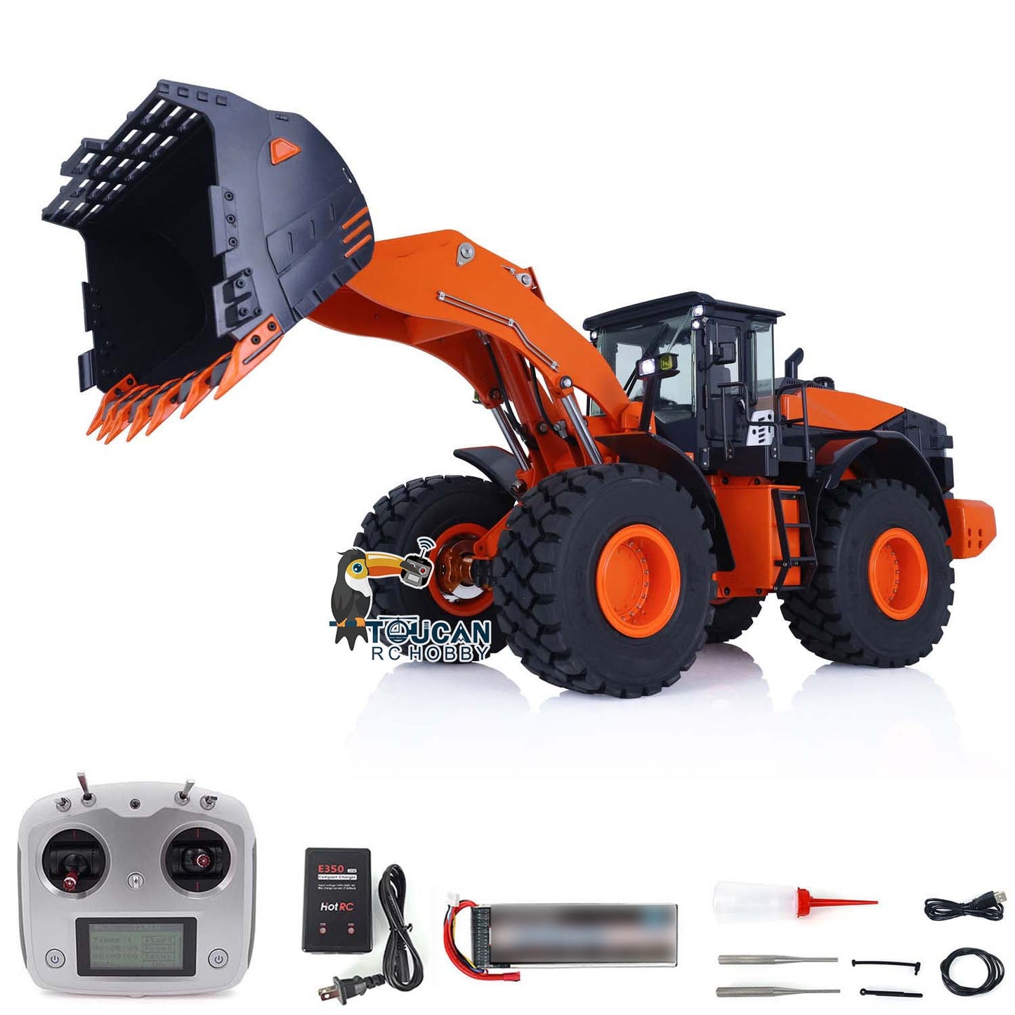 Fast Free Shipping JDMODEL Metal 1/14 RC RTR Hydraulic Loader JDM-198 ZW370 Models W/ 2-Speed Transmission Battery Pump Servo ESC