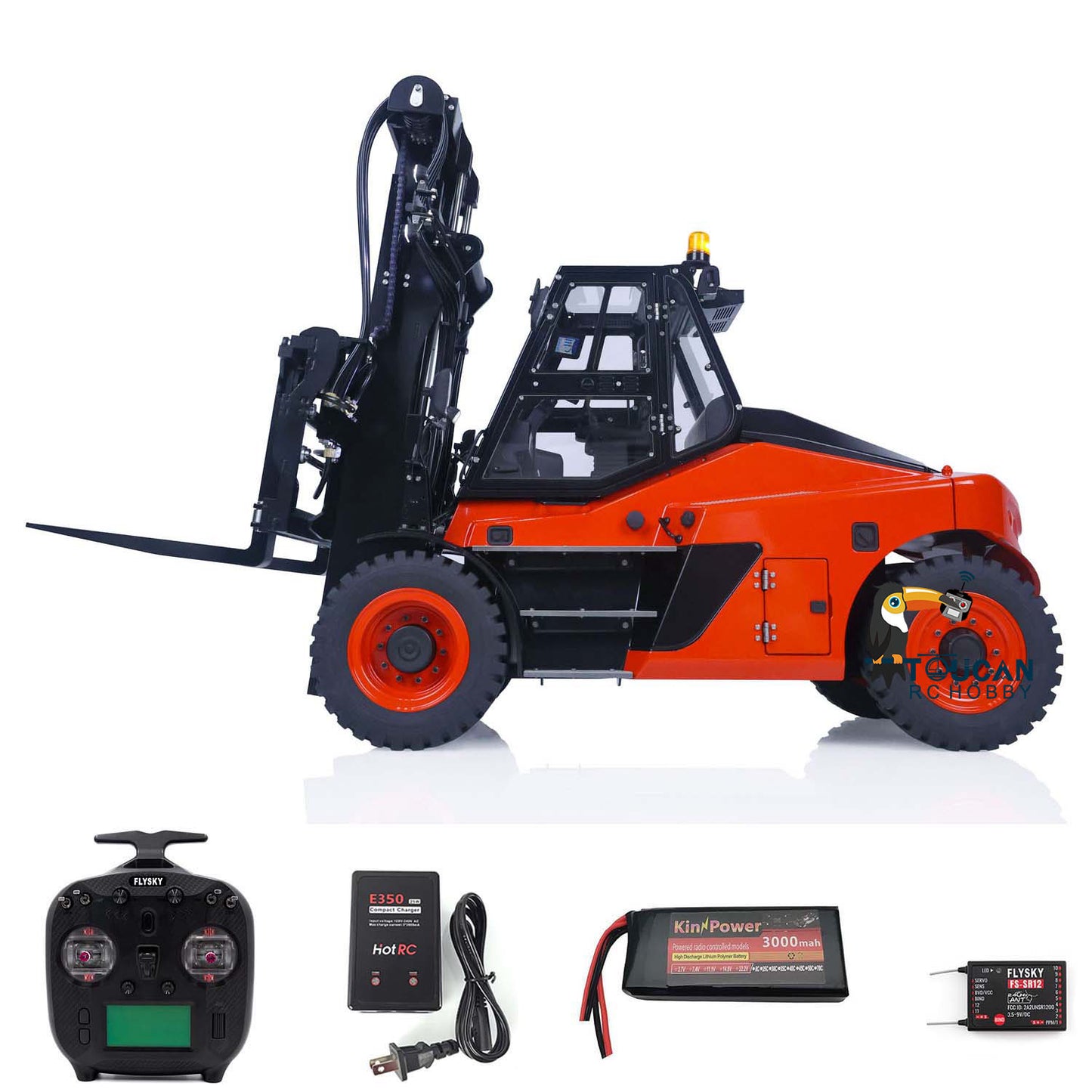 LESU AOUE LD160S 1/14 Metal Hydraulic RC Forklift FlySky ST8 Remote Controller and SR12 Receiver 6 Ways Reversing Valve Sound Light System