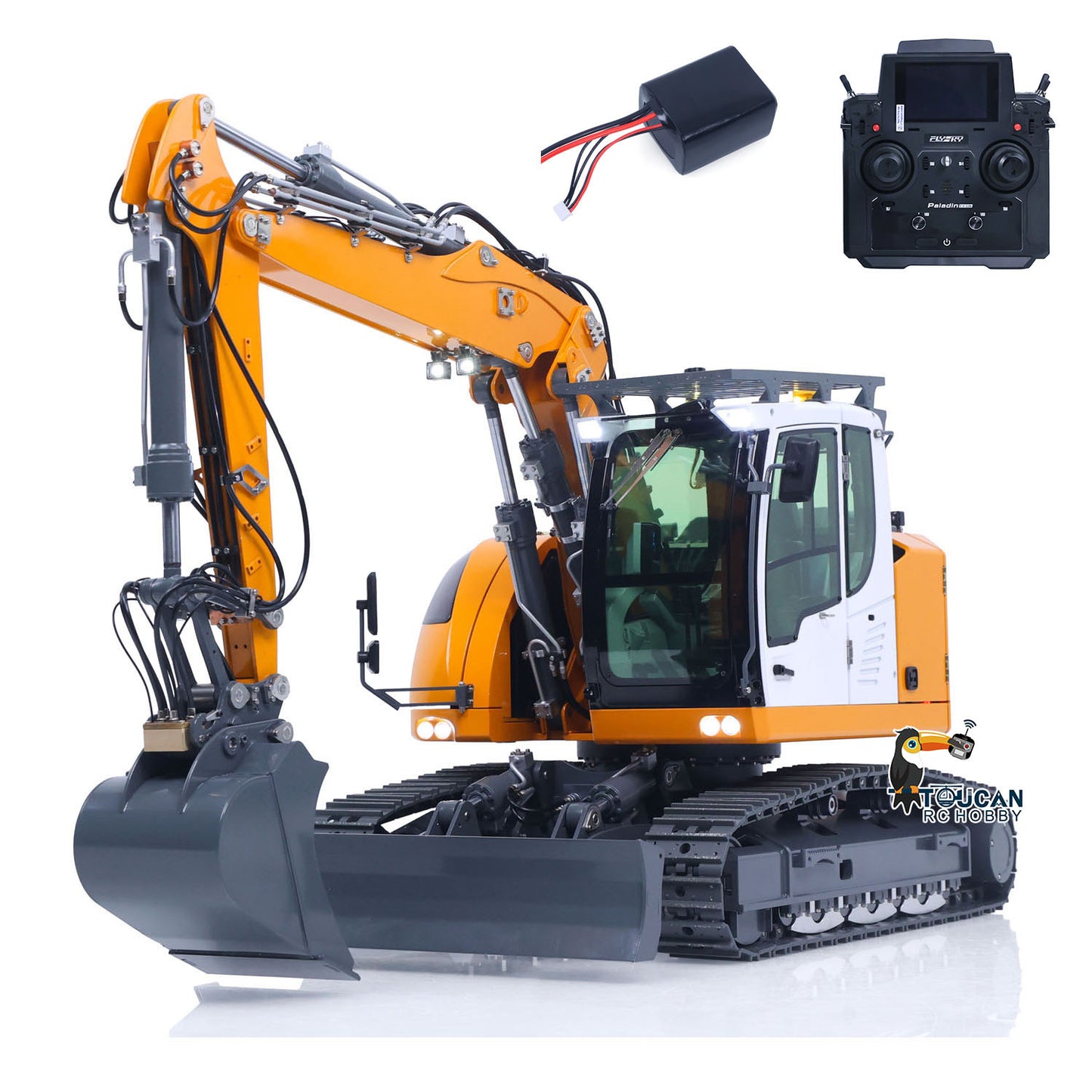 Metal 1/14 RC Hydraulic Excavator LR914 PRO MAX Remote Control Digger Construction Car 8ways Valve PL18EV LITE Radio Battery