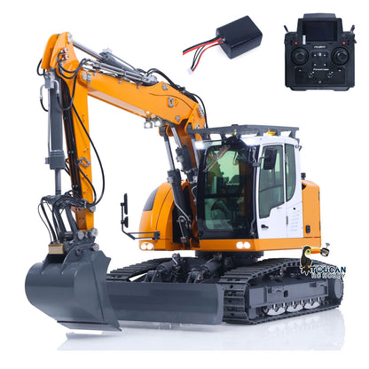 Metal 1/14 RC Hydraulic Excavator LR914 PRO MAX Remote Control Digger Construction Car 8ways Valve PL18EV LITE Radio Battery