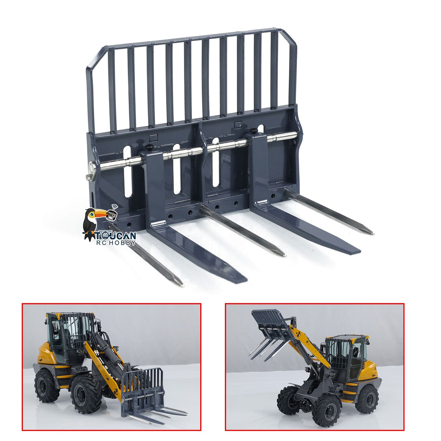 LESU 1/14 RC Loader AOUE MCL8 ST8 Remote Control Car Hydraulic Dozer Shovel Metal Sieve Shovel Rake Bucket Gripper RTR Sound Light