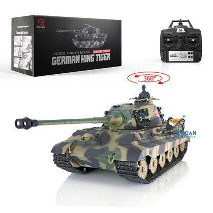 TOUCAN RC HOBBY Henglong 1/16 TK7.0 Plastic 3888A German King Tiger RRT RC Tank with 360 Degrees Turret Sound Light Smoke BB Infrared Combat
