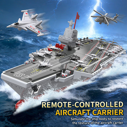 TOUCAN RC HOBBY JJRC S27 Remote Control Aircraft Carrier Ship Model RC Water Spray Boat Dual Motor 2 Speed Automatic Out of Water Power Cut Off