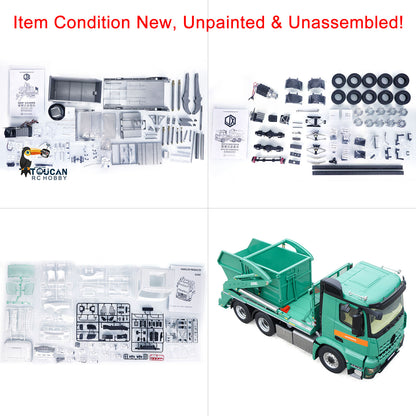 JXModel VL18U F2000 K3363 Cabin 1/14 Metal 6x4 RC Hydraulic Skip Loader KIT Swing Arm Dump Garbage Truck 4-Way Valve 2-Speed Gearbox for Hobby Builders