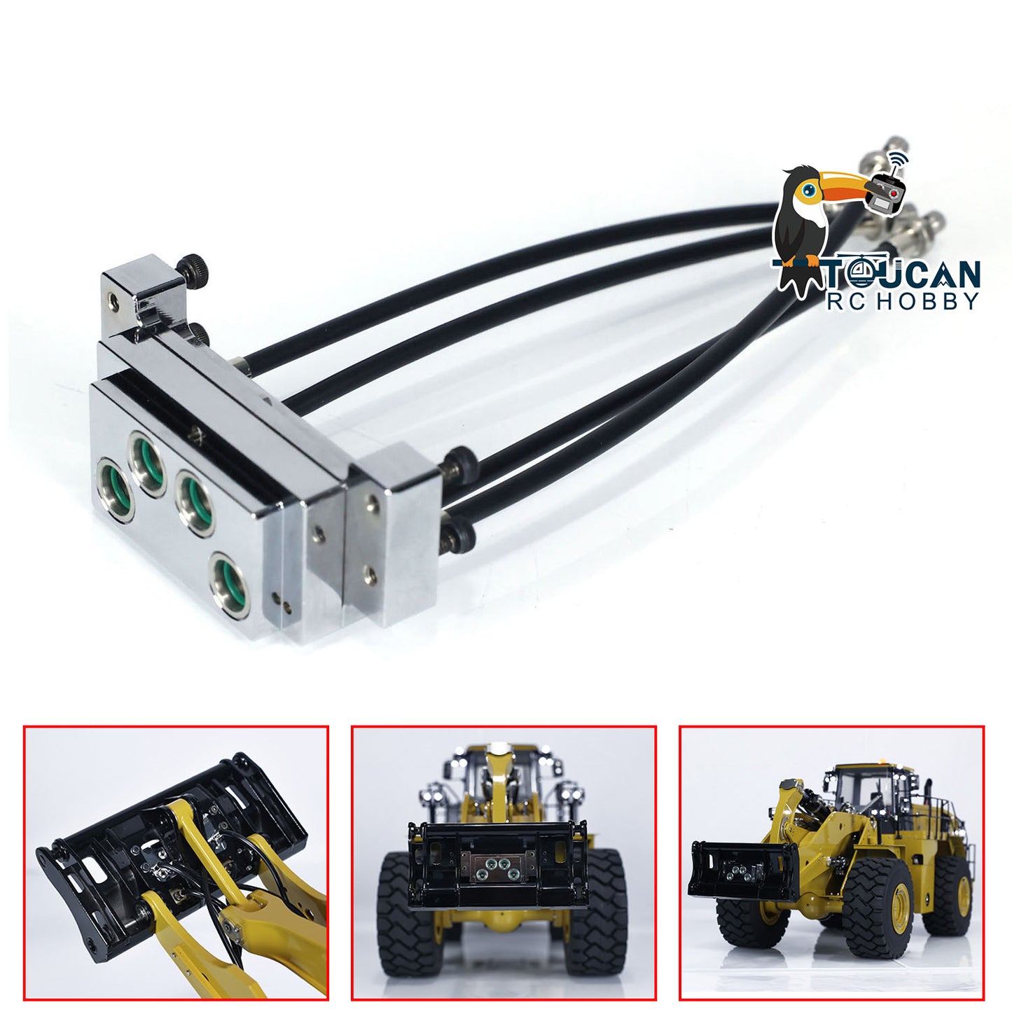 Kabolite Metal Bucket/ Clamp/Quick Connector/Tyre Chain for 1/14 RC Hydraulic Loader K988-100S Parts for Model Enthusiast