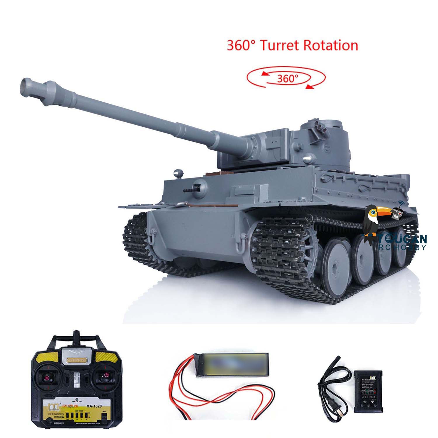 Mato Painted 100% Metal 1/16 RC Tank German Tiger I Remote Control