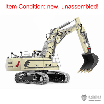 Metal LESU 1/14 Radio Controlled Hydraulic Excavator Aoue LR956 KIT 3 Arms RC Digger Model 4MPA Dual Pumps 7CH Valve Light
