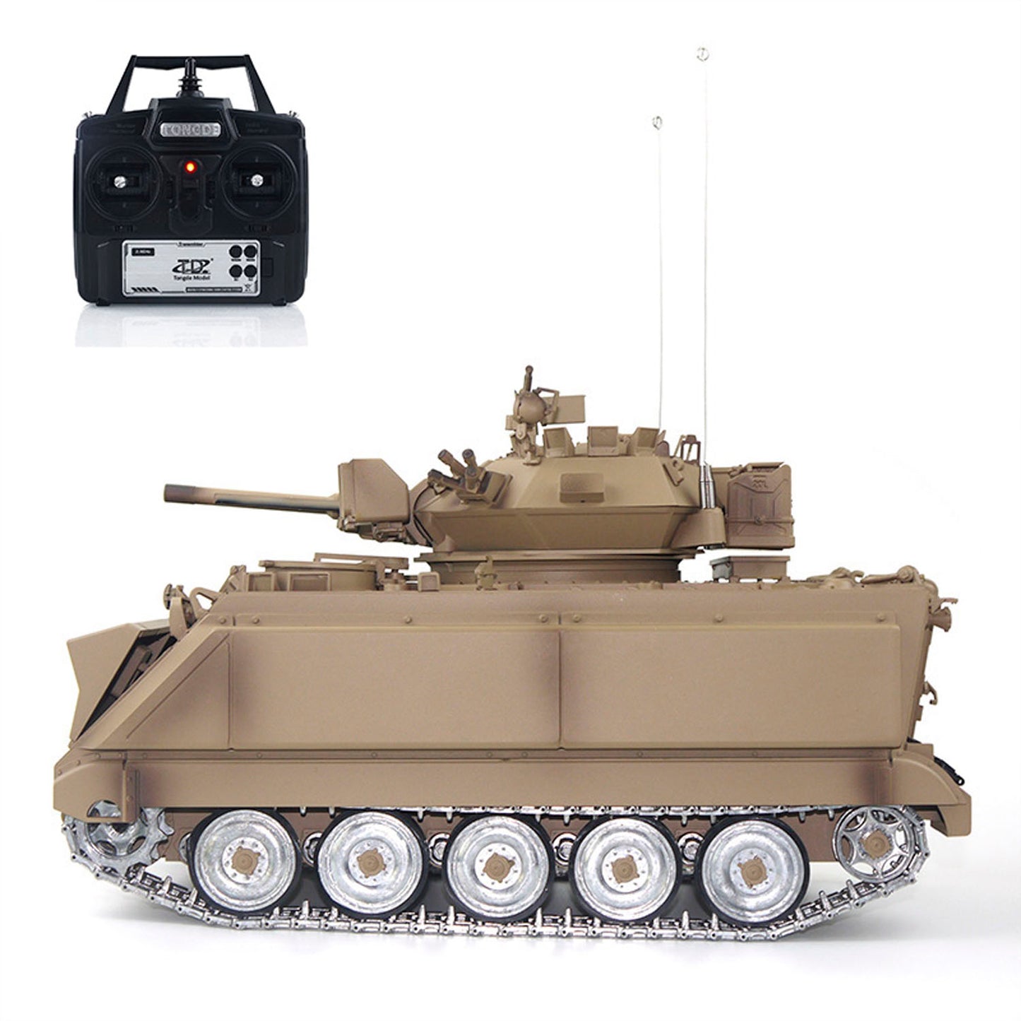 1/16 Tongde Remote Control Tank M2412-A M113A1 MRV Infrared Barrel Recoil Fire Flashing 320 Turret Rotation Metal Drive Gearbox