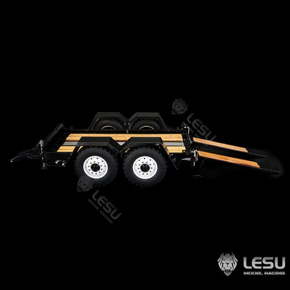 LESU A0041 1/14 Metal Trailer Hydraulic Lifting Tailboard with Landing Legs 3 Axles Chassis for RC Tractor Truck DIY Construction Model