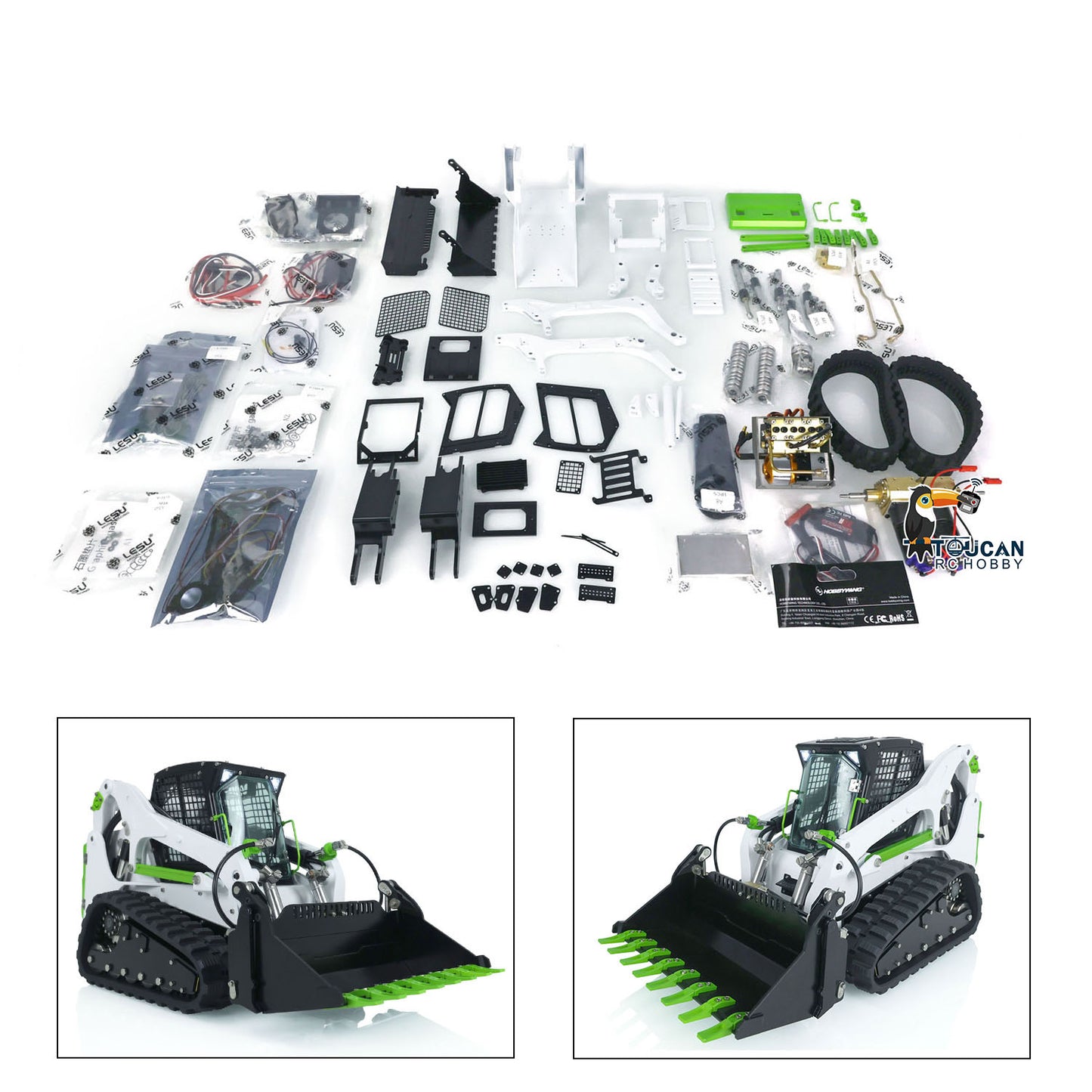 LESU Metal 1/14 RC Hydraulic Loader Aoue LT5 Radio Tracked Car Kit Construction Vehicles Openable Bucket Sweeper Unassembled Trailer