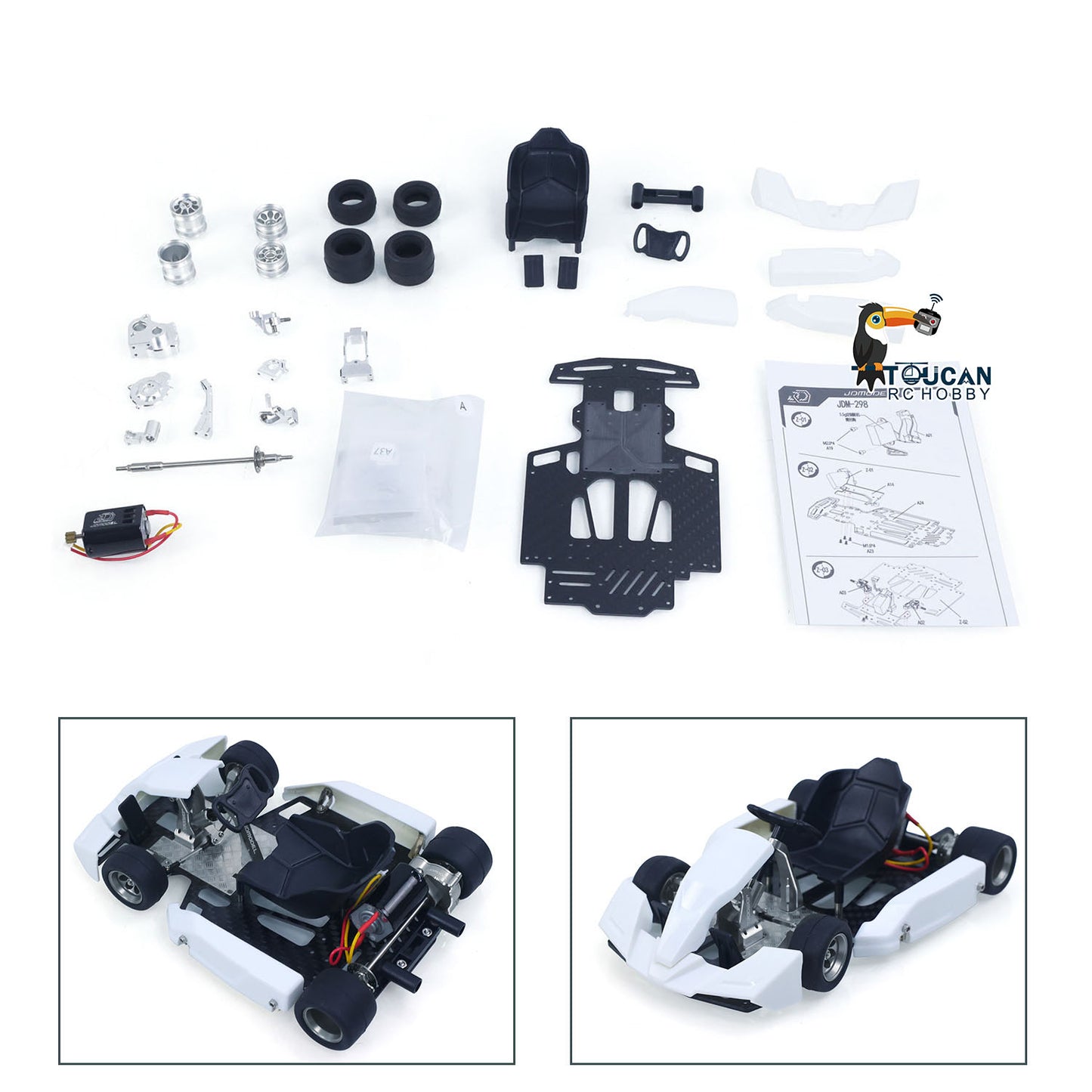 Plastic JDM 1/10 Remote Control Racing Car 298A 4*4 RC Go Kart Model Metal Wheelhub No Lights Sounds Servo Radio Unassembled