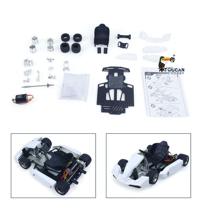 Plastic JDM 1/10 Remote Control Racing Car 298A 4*4 RC Go Kart Model Metal Wheelhub No Lights Sounds Servo Radio Unassembled
