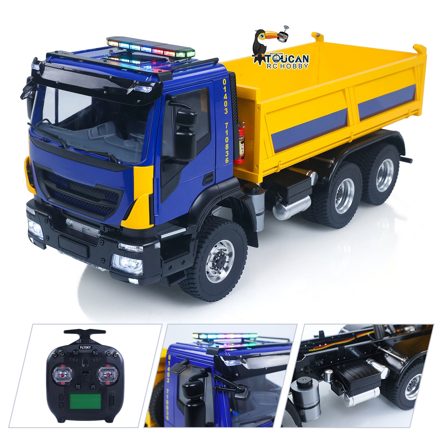 1/14 Hydraulic RC Dump Truck 6x6 Remote Control Tipper Car Model 2Speed Gearbox Differential Lock Wheelhub Reduction Axles