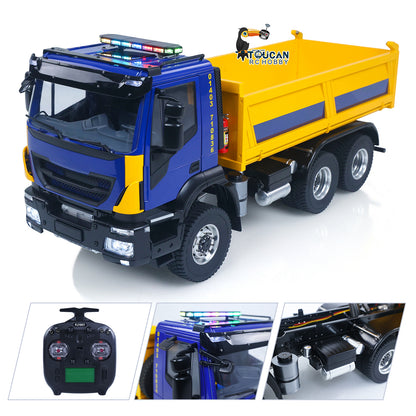 1/14 Hydraulic RC Dump Truck 6x6 Remote Control Tipper Car Model 2Speed Gearbox Differential Lock Wheelhub Reduction Axles
