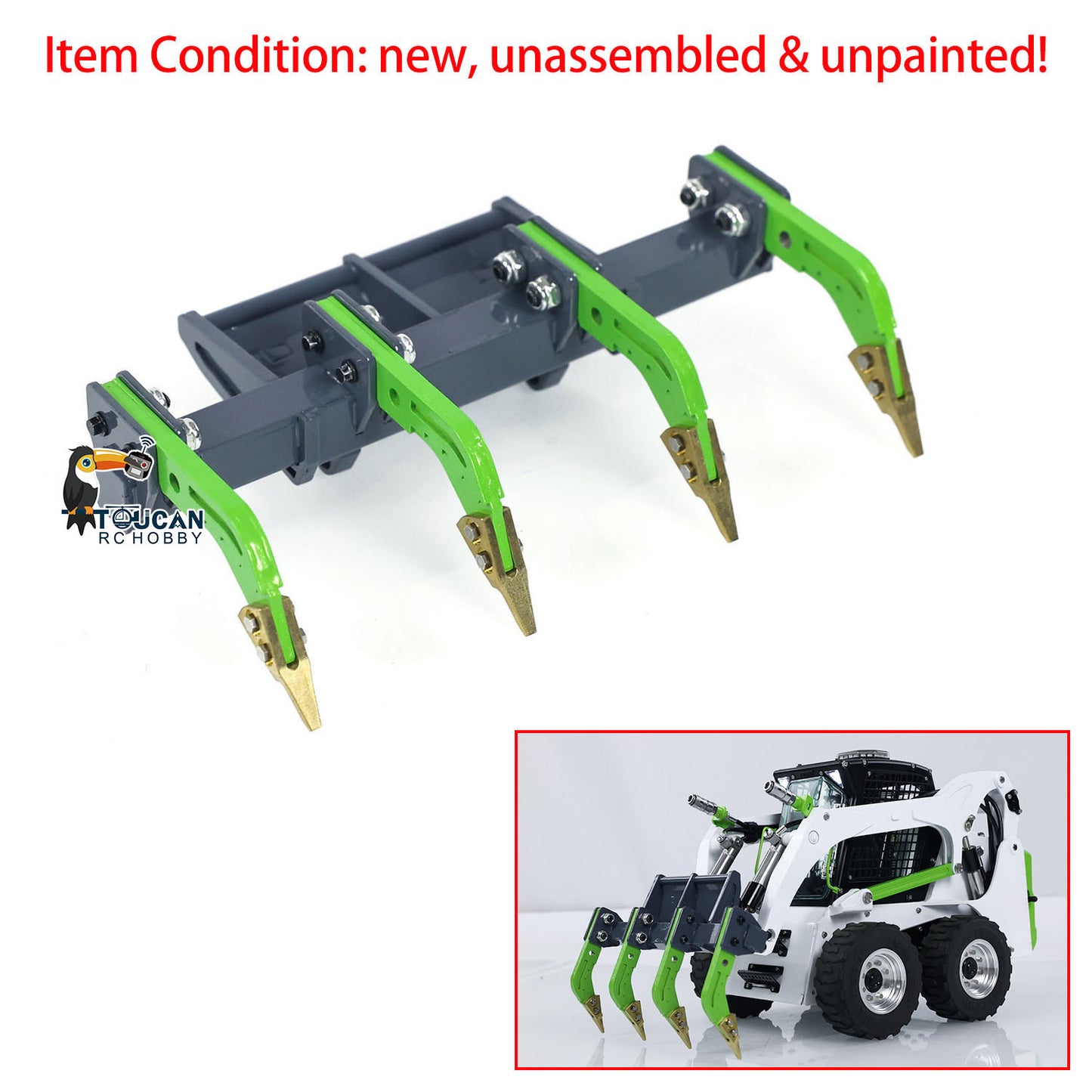 LESU 1/14 Aoue LT5H Wheeled Skid-Steer RC Hydraulic Loader Model Sound Lights Wheel Metal Sieve Bucket Gripper Hay Clamp Cleaner