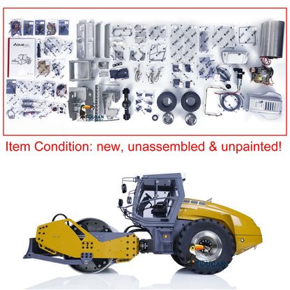 LESU AOUE H13i 1/14 Metal Hydraulic RC Road Roller Front Shovel Towing Hook Differential Lock Rear Axles Sound Light System
