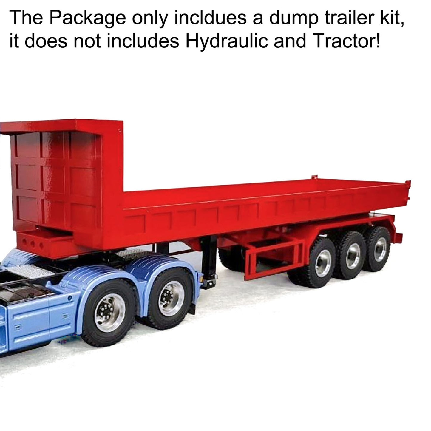 1/14 Metal 3Axles Remote Control Low Bed Dump Trailer Electric Legs WITHOUT Hydraulic System for Tamiya LESU RC Tractor Truck