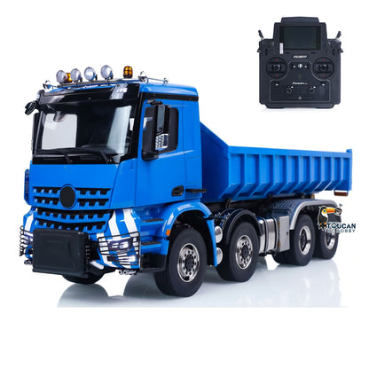 1/14 Remote Control Hydraulic Full Dumper 8*8 5 Valves RC Roll On Off Tipper Engineering Vehicle Differential Locks No Charger