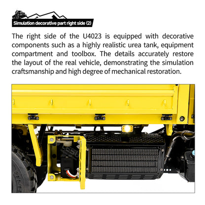 LESU U4023 Metal 1/14 Hydraulic RC Off Road Car AWD Remote Control All Terrain Vehicle Light Truck Model Wheel Hub Reduction