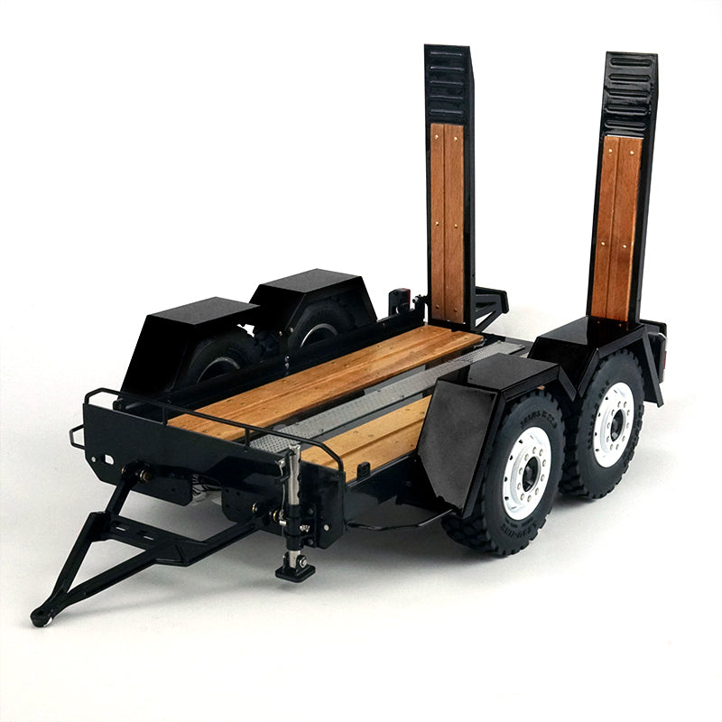 LESU A0041 1/14 Metal Trailer Hydraulic Lifting Tailboard with Landing Legs 3 Axles Chassis for RC Tractor Truck DIY Construction Model