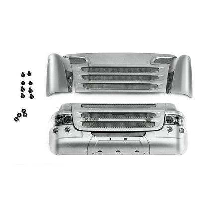 LESU Metal Front Face Net Bumper Set Side Spoiler for Modifying 1/14 Scale RC TAMIIYA R470 R620 to R730 Tractor Truck Car Model DIY Cabin
