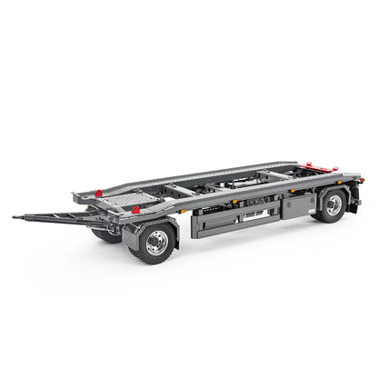 Finished 1/14 Metal RC Trailer A0065 Model Front Wheel Steerable for LESU Radio Controllrf Hydraulic Roll on off Dumper Tipper