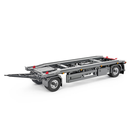 Finished 1/14 Metal RC Trailer A0065 Model Front Wheel Steerable for LESU Radio Controllrf Hydraulic Roll on off Dumper Tipper