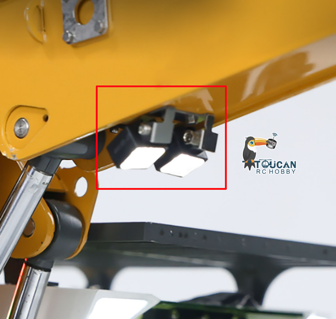 CUT Model UV Sticker Brass Oil Tube Metal Front Guard Net Manual Quick Release Coupler 2 In 1 ESC Plastic Spotlight Chassis Electric Contact Point for 1/14 RC Hydraulic Excavator C914