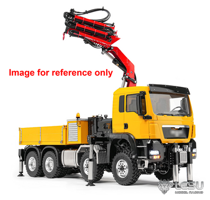 LESU Z0082 1/14 Metal 8X8 RC Hydraulic Crane Truck 3 Speed Remote Control Lorry Model 7CH Valves 6 Outriggers Light Sound Axle Diff Lock