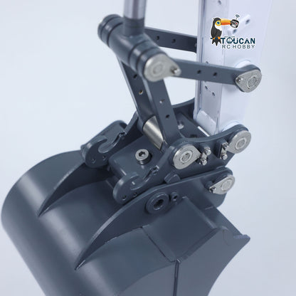 CUT Model LR914 1/14 Metal RC Hydraulic Wheel Excavator RTR 7-Way Valve 4x4 Differential Lock Warning Light Sound Quick Release Coupler LCD Display for Digger Collectors