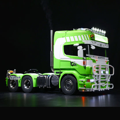 6x6 Metal Chassis 1/14 SC RC Tractor Truck R620 RTR Vehicle Model Air Suspension FlySky ST8 Radio System 3-speed Smoking Unit