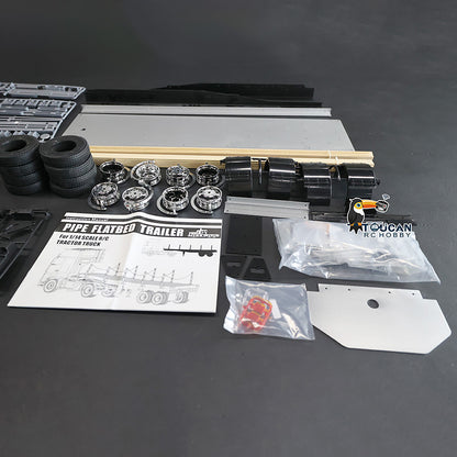 TOUCAN 1/14 2Axle RC Tractor Flatbed Semi Trailer Truck for DIY TAMIYA Model