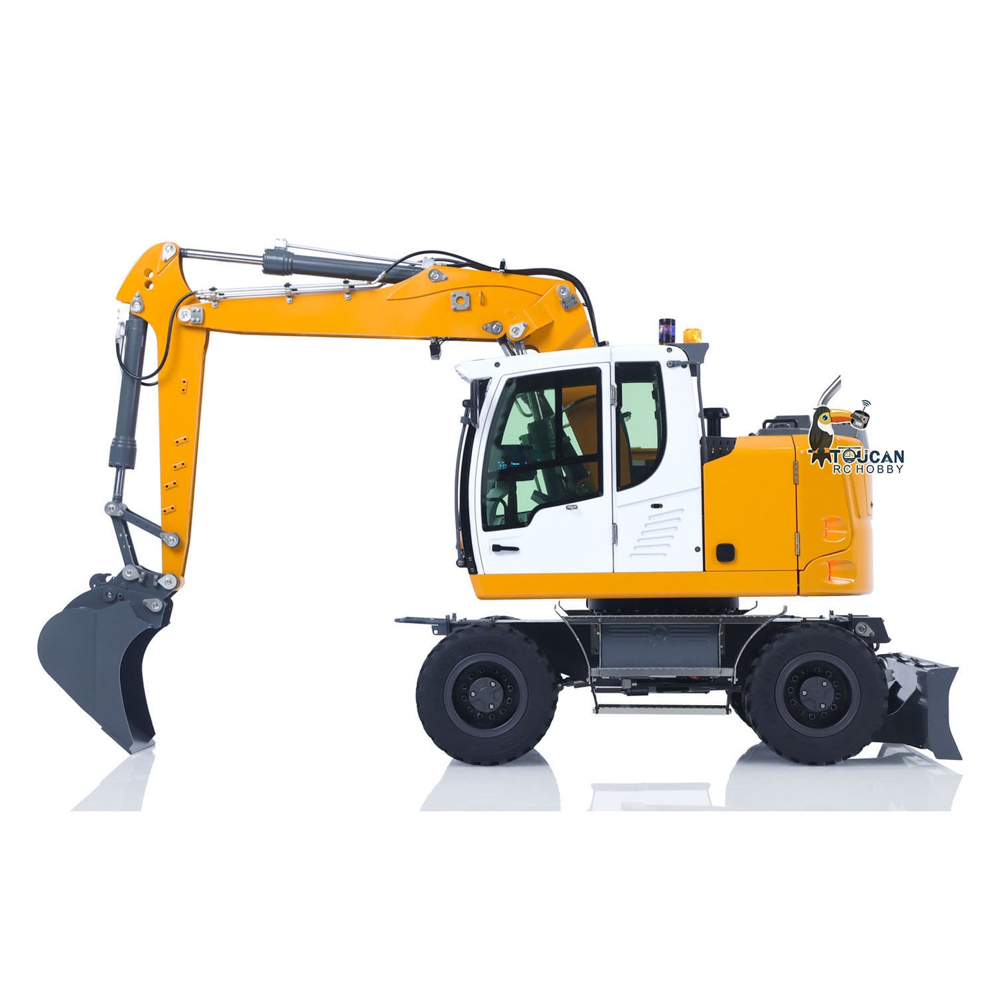 1/14 Remote Control Hydraulic Wheeled Excavator 7-ways Valve RC Digger 2WD/4WD Engineering Vehicle RTR Axle Lock PL18EV Lite