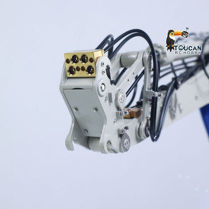 CUT Model LR914 PRO MAX 1/14 Metal RC Hydraulic Excavator RTR 8-Way Valve 3 Arm Digger PL18EV Lite Controller Quick Coupler Light Sound Brushless Drive Motor for Collectors