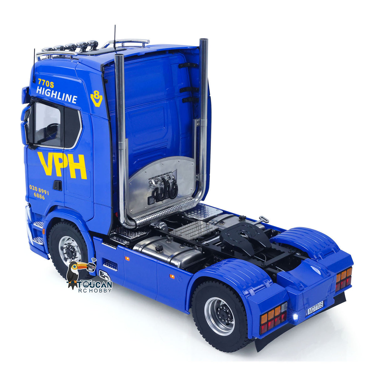 TOUCAN RC HOBBY MODO SC770S 1/14 Metal 4x4 RC Tractor Truck PNP/RTR 2-Speed Gearbox Axles Differential Locks Hobbywing 1080 ESC Cab Suspension Light Sound for Model Collectors