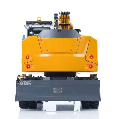 1/14 Remote Control Hydraulic Wheeled Excavator 7CH Valves 2WD/4WD Metal RC Digger RTR Axle Lock Flysky PL18EV Lite Light System