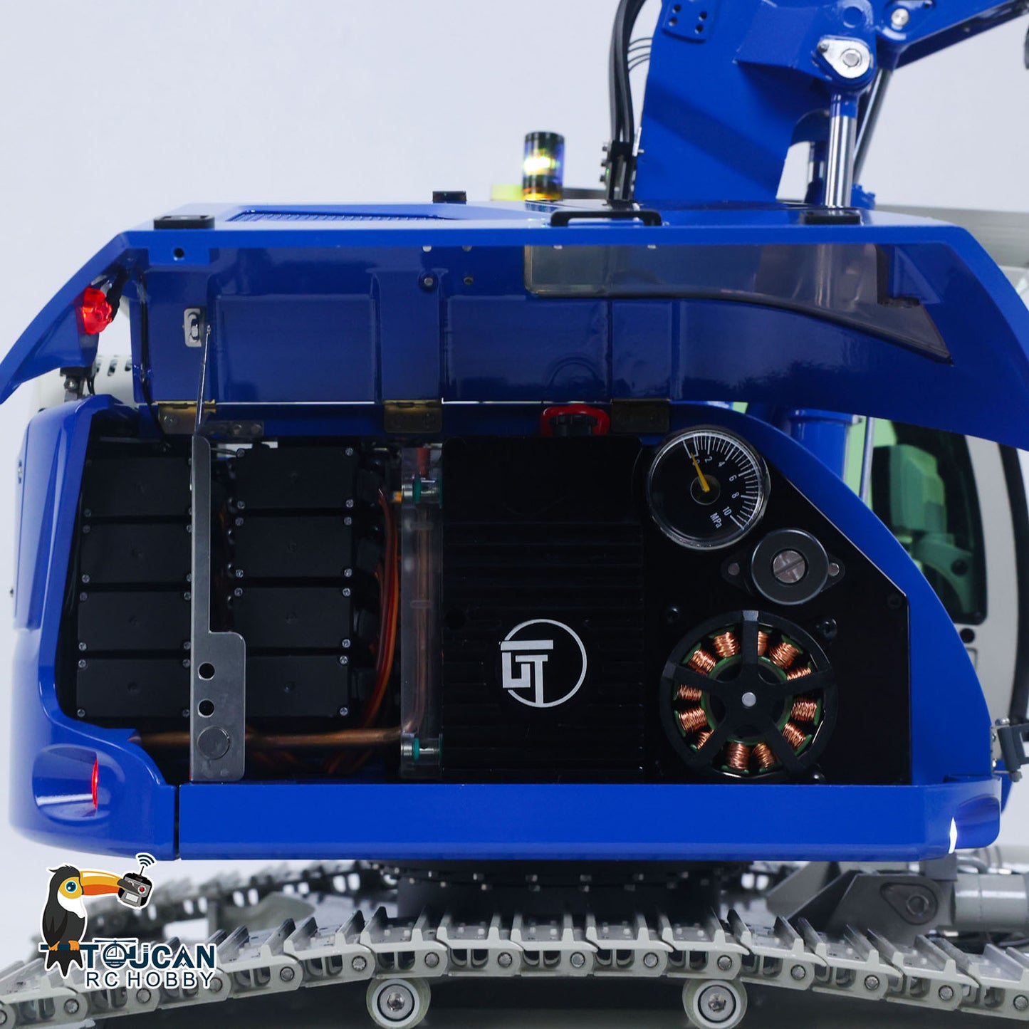 CUT Model LR914 PRO MAX 1/14 Metal RC Hydraulic Excavator RTR 8-Way Valve 3 Arm Digger PL18EV Lite Controller Quick Coupler Light Sound Brushless Drive Motor for Collectors