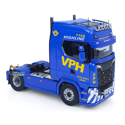 MD MODEL 770S 4X4 Metal Chassis 1/14 RC Tractor Truck Radio Control Lorry Car 2Speed Gearbox Flowing Water Light Cab Suspension