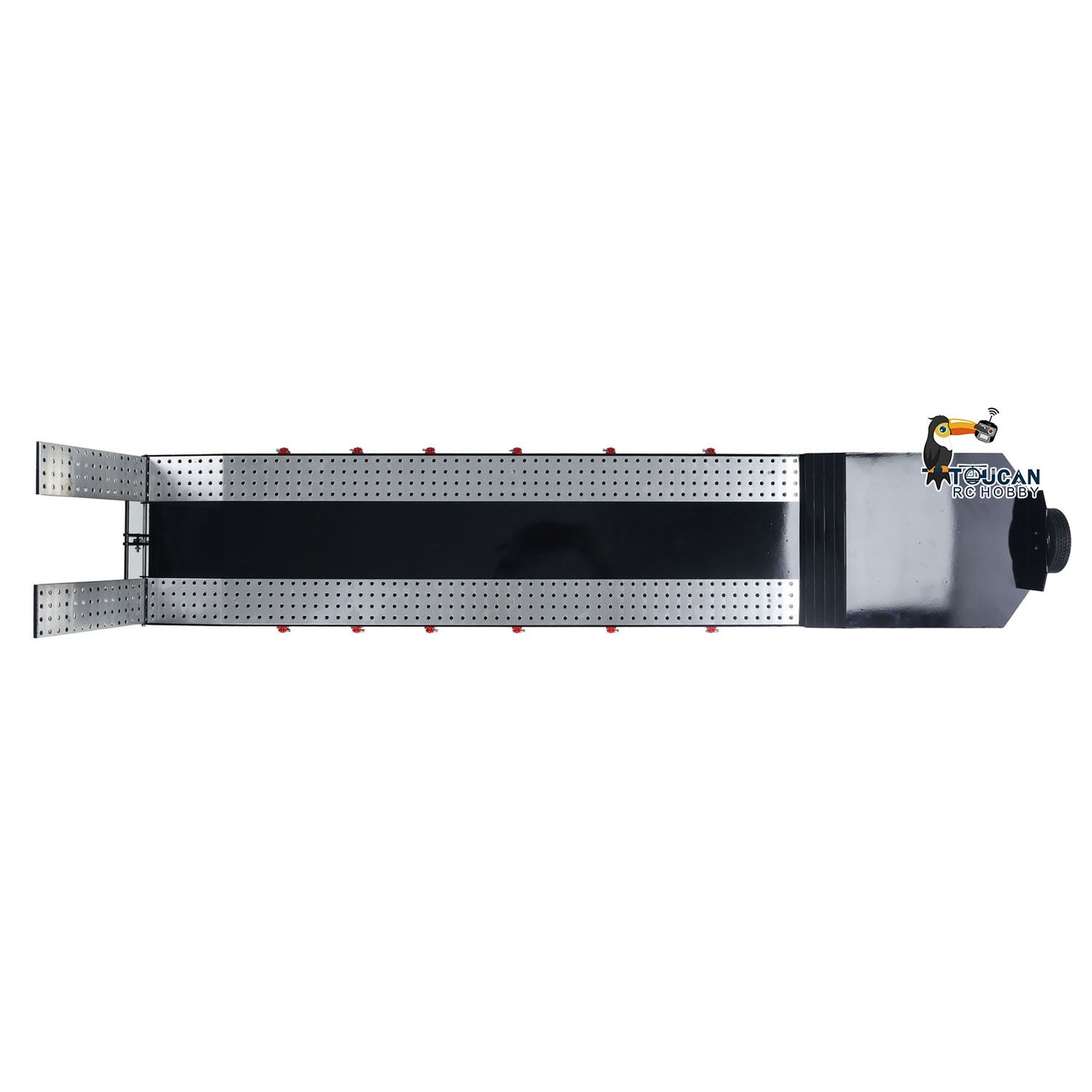 1:14 4-axle Metal Trailer for RC Tractor Car Trucks Electric Tailgate Legs Painted Assembled DIY Model Battery