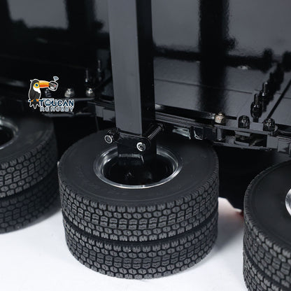 1:14 4-axle Metal Trailer for RC Tractor Car Trucks Electric Tailgate Legs Painted Assembled DIY Model Battery