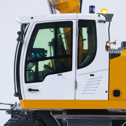 1/14 Remote Control Hydraulic Wheeled Excavator 7CH Valves 2WD/4WD Metal RC Digger RTR Axle Lock Flysky PL18EV Lite Light System