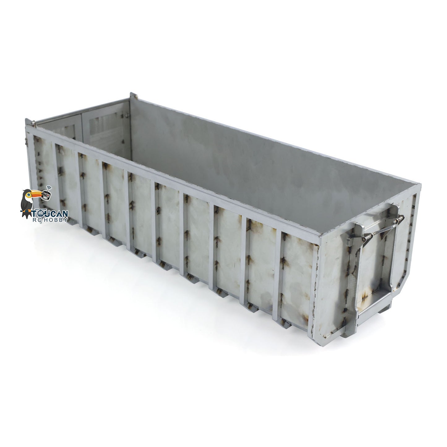 Toucanhobby 1/14 Metal High Bucket Timber Flatbed U Shape Bucket for 8x8 10x10 Hydraulic Roll On/Off Dump Truck Crane Dumper DIY Construction Vehicle