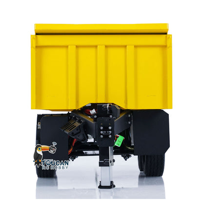 LESU A0051 1/14 Metal Hydraulic RC Full Trailer with Electric Support Legs LED Lights for RC Tractor Trucks Backyard Fun