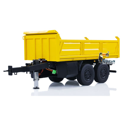 In Stock LESU 1/14 Metal 2 Axles RC Full Trailer Remote Control Hydraulic Dumper Hobby Models Painted and Assembled Car LED Lights