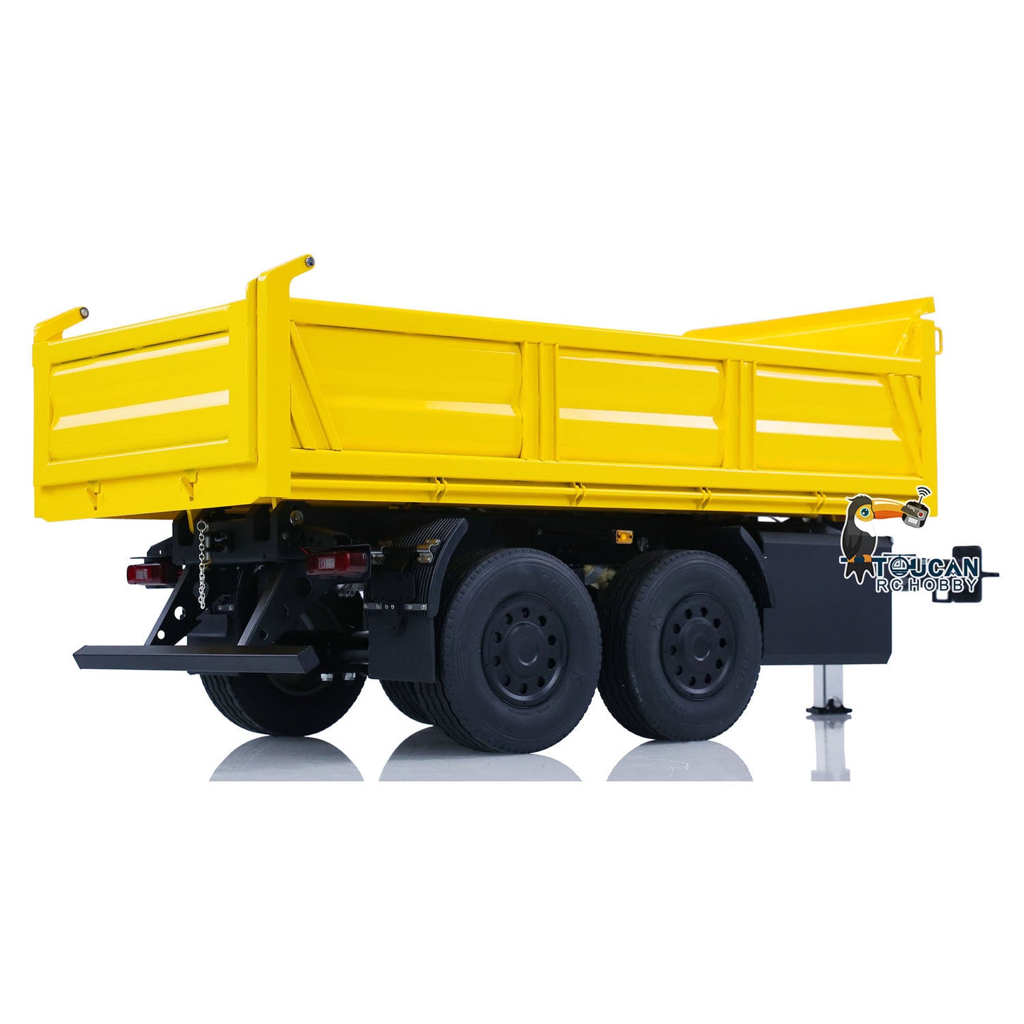LESU A0051 1/14 Metal Hydraulic RC Full Trailer with Electric Support Legs LED Lights for RC Tractor Trucks Backyard Fun